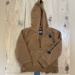 Carhartt Kids' Tan/Brown Half-Zip Hooded Sweatshirt